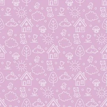Vector Children's Seamless Pattern Kid Baby Print Illustrazione stock