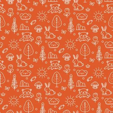 Vector Children's Seamless Pattern Kid Baby Print Illustrazione stock