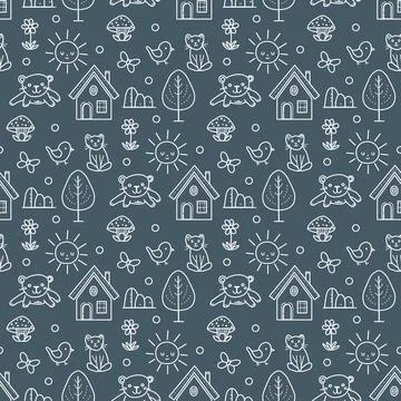 Vector Children's Seamless Pattern Kid Baby Print Stock Illustration