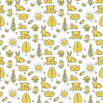 Vector Children's Seamless Pattern Kid Baby Print Illustrazione stock