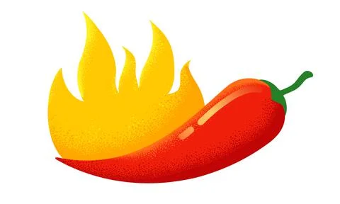 Vector chilli pepper in retro style. Vector vintage emblem with red chili pep Stock Illustration