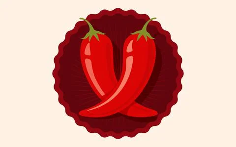Vector chilli pepper. Vector emblem jalapeno or chilli peppers. Chili pepper Stock Illustration