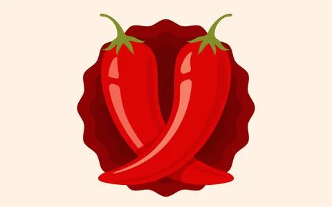 Vector chilli pepper. Vector emblem jalapeno or chilli peppers. Chili peppe.. Stock Illustration