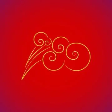 Vector chinese asian style clouds. Stock Illustration