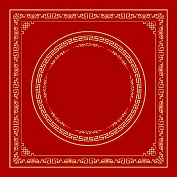 Vector Chinese frame style on red background Stock Illustration