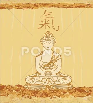 Vector of chinese traditional artistic buddhism pattern Stock Illustration