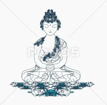 Vector of chinese traditional artistic buddhism pattern Stock Illustration