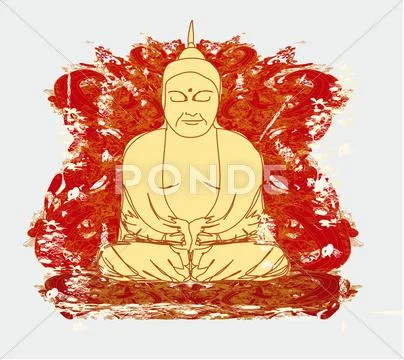 Vector of Chinese Traditional Artistic Buddhism Pattern Stock Illustration