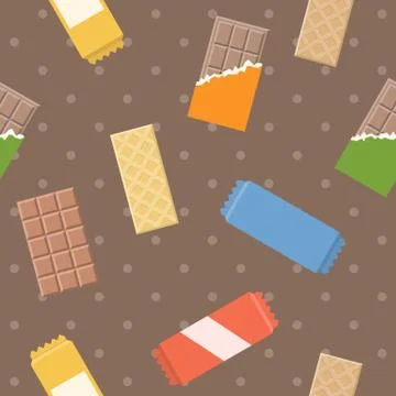 Vector chocolate and wafer pattern, seamless Illustrazione stock