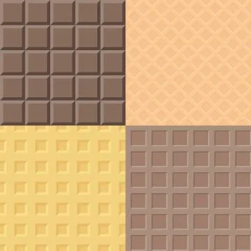 Vector chocolate and waffle pattern, seamless 스톡 일러스트