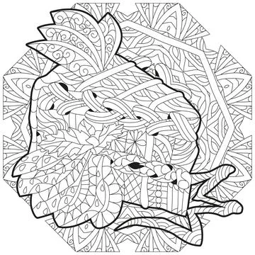 Vector chocolate cake with apple slices and sliced strawberries on a patterne Stock Illustration