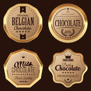Vector Chocolate Labels Ilustração Stock