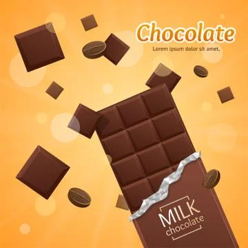 Vector Chocolate Package Bar Blank - Milk pieces 스톡 일러스트