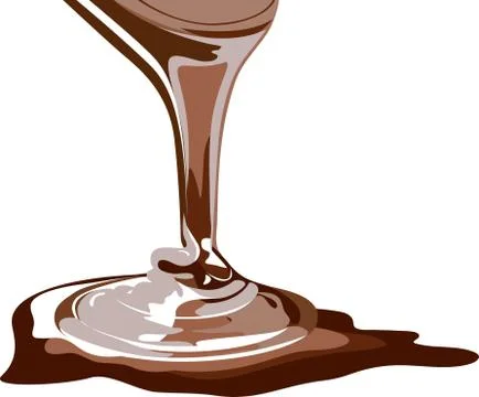 Vector chocolate splash, flowing chocolate, real honey, brown sauce Stock Illustration