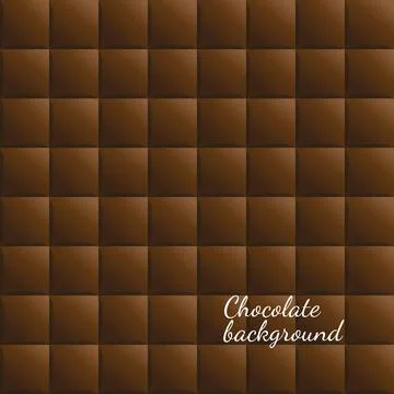 Vector chocolate squares background. Realistic food seamless pattern wallpaper Stock Illustration