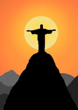 Vector : Christ the Redeemer vector background Stock Illustration