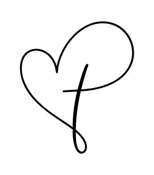 Vector Christian logo one line Heart with Cross on a White Background. Hand 스톡 일러스트