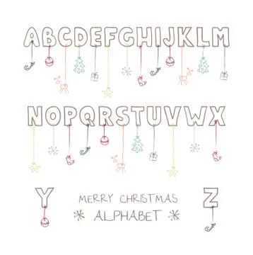 Vector Christmas alphabet Stock Illustration