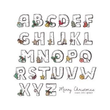 Vector Christmas alphabet Stock Illustration
