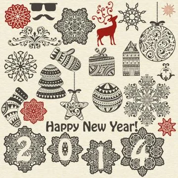 Vector christmas  and new year design elements Stockillustratie