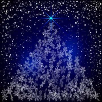 Vector Christmas and New Year Background with snowflakes Stock Illustration