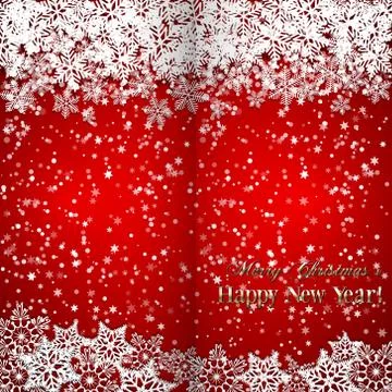 Vector Christmas and New Year Background with snowflakes Stock Illustration
