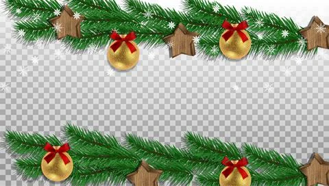 Vector. Christmas and New Year horizontal transparency background. Stock Illustration