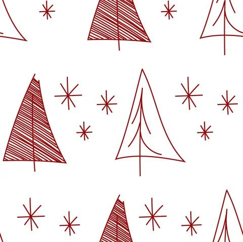 Vector. Christmas and New Year drawing seamless pattern. Stock Illustration