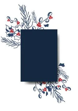 Vector. Christmas and New Year floral background, copy space for your text. Stock Illustration