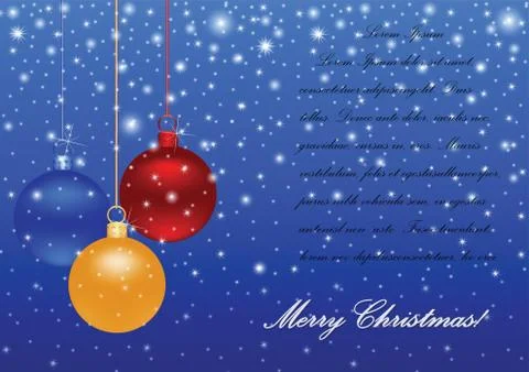 Vector Christmas background with glossy balls Stock Illustration