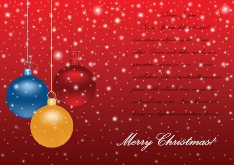 Vector Christmas background with glossy balls Stock Illustration