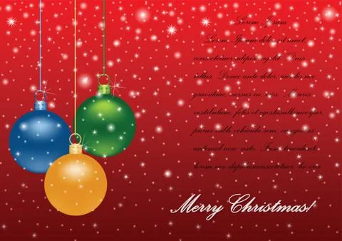 Vector Christmas background with glossy balls Stock Illustration