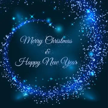 Vector Christmas Background with Stylized Falling Stars. Vector Merry Christmas Stock Illustration