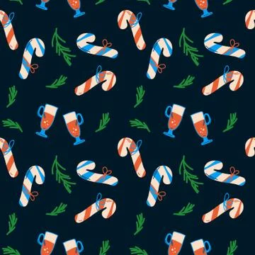 Vector Christmas background with sweets. Children's cartoon texture of sweets Stock Illustration