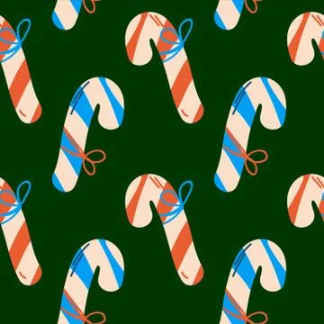 Vector Christmas background with sweets on a dark background. Cartoon texture of Stock Illustration