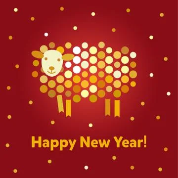 Vector Christmas background. Symbol of the year 2015 sheep. 스톡 일러스트