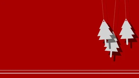 Vector Christmas Background Of Trees On A String Stock Footage 80245468