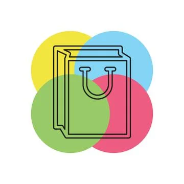 Vector christmas bag icon. shop bag Stock Illustration