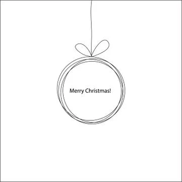 Vector Christmas ball on the Christmas tree by hand Stock Illustration