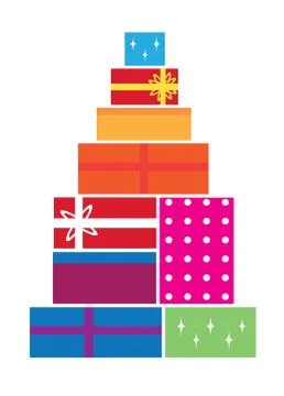 Vector Christmas boxes Stock Illustration