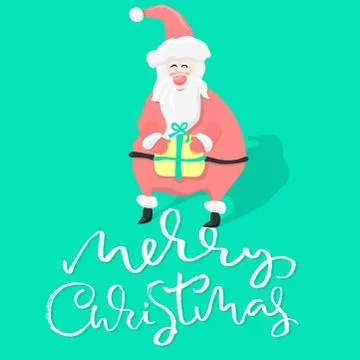 Vector Christmas calligraphy. Handwritten modern dry brush lettering. Typography Stock Illustration