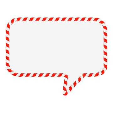 Vector Christmas candy cane frame with red and white stripes on white background Illustrazione stock
