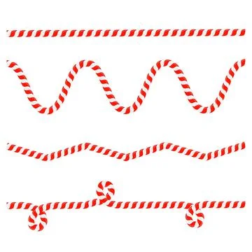 Vector Christmas candy cane lines isolated on white background. Xmas symbol.. Stock Illustration