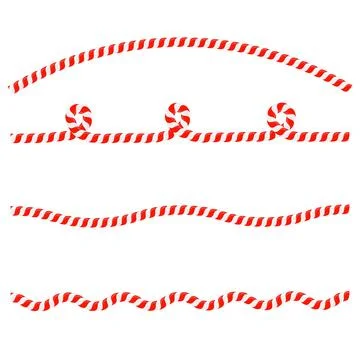 Vector Christmas candy cane lines isolated on white background. Xmas symbol.  Stock Illustration