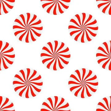 Vector Christmas candy seamless pattern. Lollipop sugar caramel. Cartoon de.. Stock Illustration