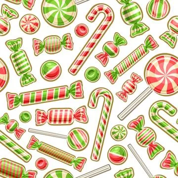 Vector Christmas Candy seamless pattern Ilustración de archivo