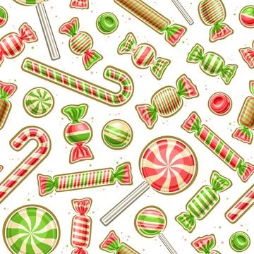 Vector Christmas Candy seamless pattern Illustrazione stock