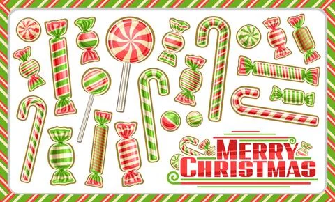 Vector Christmas Candy Set Stock Illustration