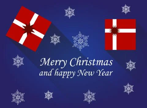 Vector christmas card with gift boxes Stock Illustration