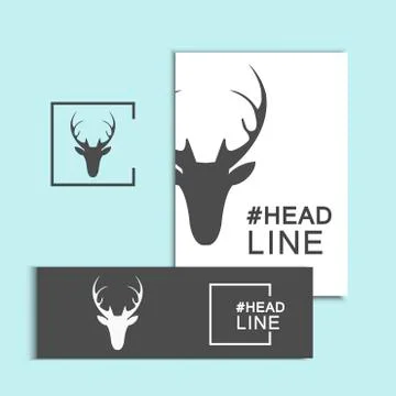 Vector christmas deer head Stock Illustration